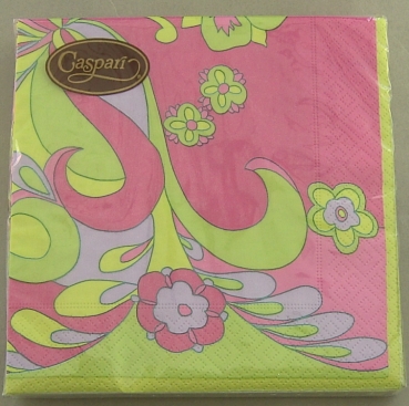 Caspari Lunch Serviette pro Stück Gigi Pink / Green