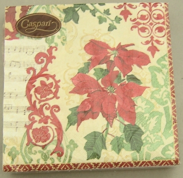 Caspari Lunch Serviette pro Stück Christmas Decoupage