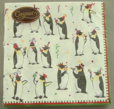 Caspari Lunch Serviette pro Stück Black Tie pearl