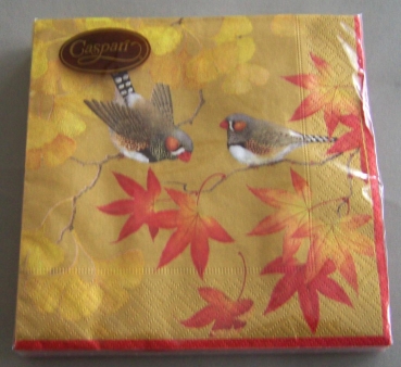 Caspari Lunch Serviette Gingko & Finch gold pro Stück