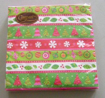 Caspari Lunch Serviette pro Stück Calico Christmas
