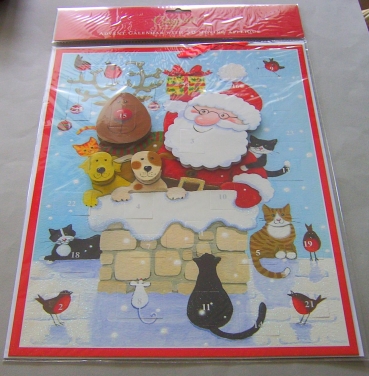 Caspari 3D Adventskalender "Santa & Pets"