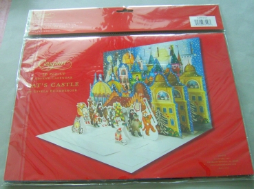 Preview: Caspari Adventskalender Pop-Up "Cat Castle"