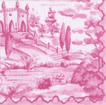 Caspari Lunch Serviette Berry Tuscan Toile pro Stück