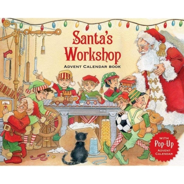 Caspari Advent Book Buch Santa's Workshop mit Pop-up Adventskalender