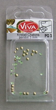 VIVA Decor Kristall-Chatons 40 Stück 3 mm peridot