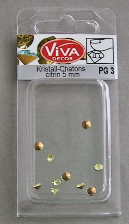 VIVA Decor Kristall-Chatons 10 Stück 5 mm citrin
