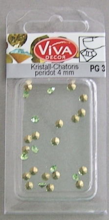VIVA Decor Kristall-Chatons 25 Stück 4 mm peridot