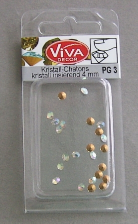 VIVA Decor Kristall-Chatons 25 Stück 4 mm kristall irisierend