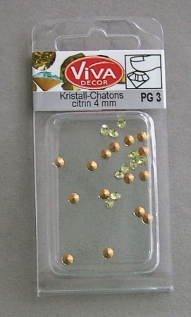 VIVA Decor Kristall-Chatons 25 Stück 4 mm citrin