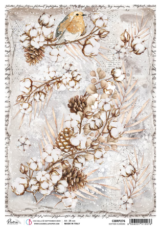 Ciao Bella Rice Paper A4 Cotton Flowers