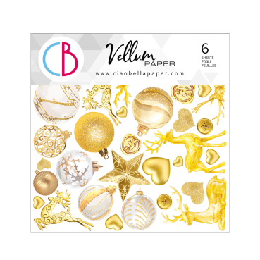Ciao Bella 6 x 6 Inch Vellum Fussy Cut Sparkling Christmas