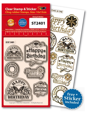 Silikonstempel 10 Teile Happy Birthday