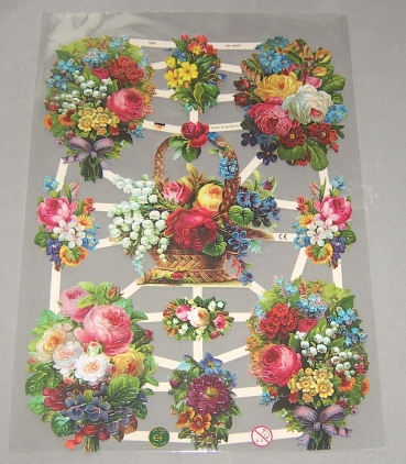 Poesiebild 24 x 17 cm Bunter Blumenbogen