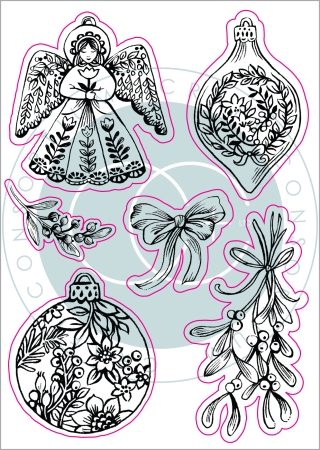 Preview: Craft Consortium Clear Stamp Transparenter Stempel Noel Decorations