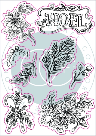 Preview: Craft Consortium Clear Stamp Transparenter Stempel Noel Flora
