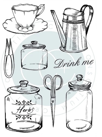 Preview: Craft Consortium Clear Stamp Transparenter Stempel The Herbarium Utensils