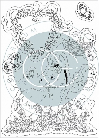 Preview: Craft Consortium Clear Stamp Transparenter Stempel Bluebells and Buttercups Donkey