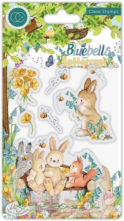 Craft Consortium Clear Stamp Transparenter Stempel Bluebells and Buttercups Bench