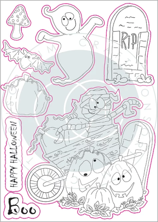 Preview: Craft Consortium Clear Stamp Transparenter Stempel Happy Haunting Pumpkins
