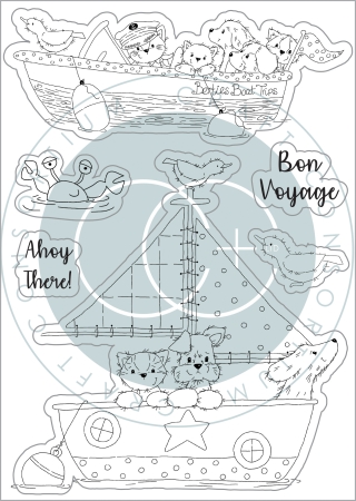 Preview: Craft Consortium Clear Stamp Transparenter Stempel Sandy Paws Bon Voyage