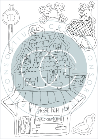 Preview: Craft Consortium Clear Stamp Transparenter Stempel Sandy Paws Fresh Fish