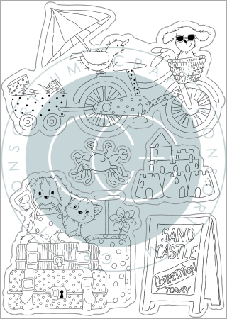 Preview: Craft Consortium Clear Stamp Transparenter Stempel Sandy Paws Sand Castle