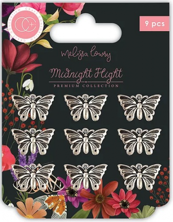 Craft Consortium Metal Charms Midnight Flight Moths
