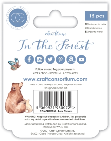 Preview: Craft Consortium Metall Charms Bear In the Forest