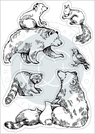 Preview: Craft Consortium Clear Stamp Transparenter Stempel In the Forest Bear