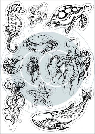 Preview: Craft Consortium Clear Stamp Transparenter Stempel Ocean Tale Sea Life