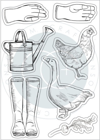 Preview: Craft Consortium Clear Stamp Transparenter Stempel Gardeners Delight