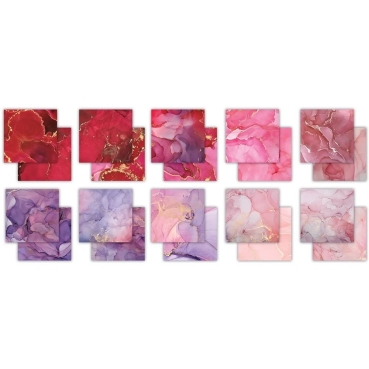 Preview: Craft Consortium Essential Craft Papers 12 x 12 Inch Paper Pad Ink Drops Rose