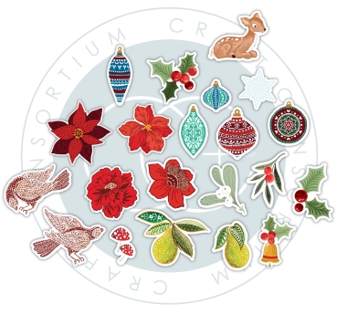 Preview: Craft Consortium Tis the Season Chipboard Ephemera