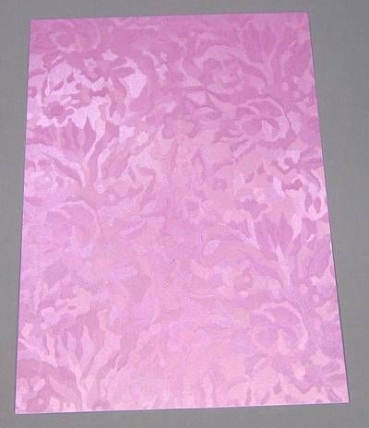 Satinkarton A4  310 Gramm einseitig strukturiert Rosen lila-rosa