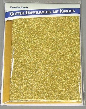 Glitter Doppelkarte Set A6 gold