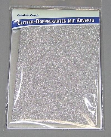 Glitter Doppelkarte Set A6 silber
