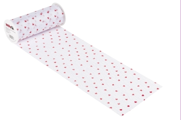 Creapop Design-Crackle Vlies pro Meter Herzen rot / weiss