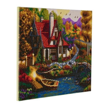 Preview: Craft Buddy CAK-A56 Framed Crystal Art Holzrahmen Riverside Cottage