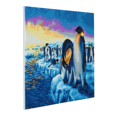 Preview: Craft Buddy CAK-A60 Framed Crystal Art Holzrahmen Penguins of the Arctic