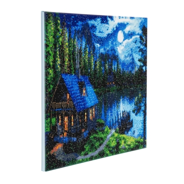 Preview: Craft Buddy CAK-A24 Framed Crystal Art Holzrahmen Forest Cabin