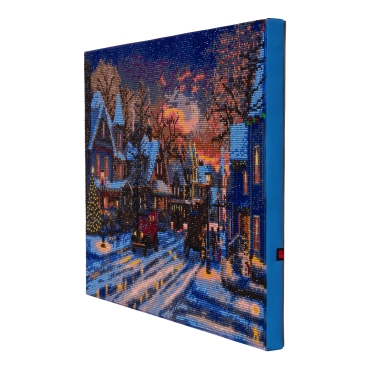 Preview: Craft Buddy CAK-XLED2 Framed LED Crystal Art Holzrahmen Small Town Christmas