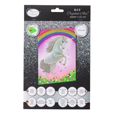 Preview: Craft Buddy CCKXL-3 Giant Crystal Art Card 21 x 29 cm Unicorn Rainbow