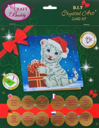 Preview: Craft Buddy CCK-XM57 Crystal Card Kit Christmas White Tiger