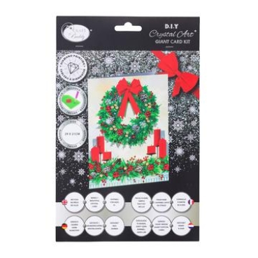 Preview: Craft Buddy CCKXL-8 Giant Crystal Art Card 21 x 29 cm Festive Wreath