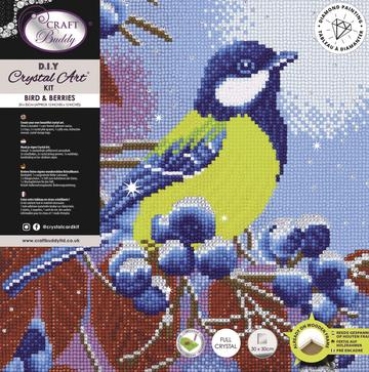 Preview: Craft Buddy CAK-A109M Framed Crystal Art Holzrahmen Christmas Bird