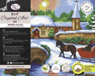 Preview: Craft Buddy CAK-A111L Framed Crystal Art Holzrahmen Winter Village