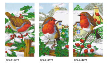 Preview: Craft Buddy CAK-A113TT Framed Crystal Art Kit Holzrahmen 40 x 22 cm Robin Friends Part I