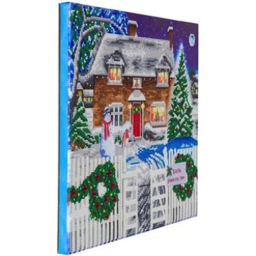 Preview: Craft Buddy CAK-XLED19 Framed LED Crystal Art Holzrahmen Christmas Cottage