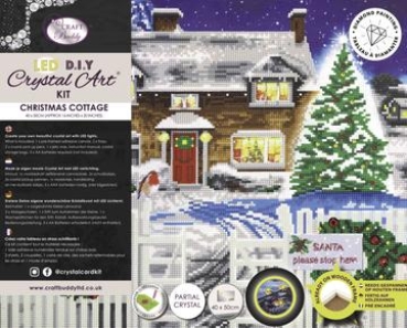 Preview: Craft Buddy CAK-XLED19 Framed LED Crystal Art Holzrahmen Christmas Cottage